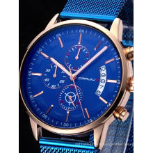Mens Watches CRRJU 2261 M Waterproof Quartz Business Men Watch Top Brand Luxury Clock Casual Blue Sport Watch